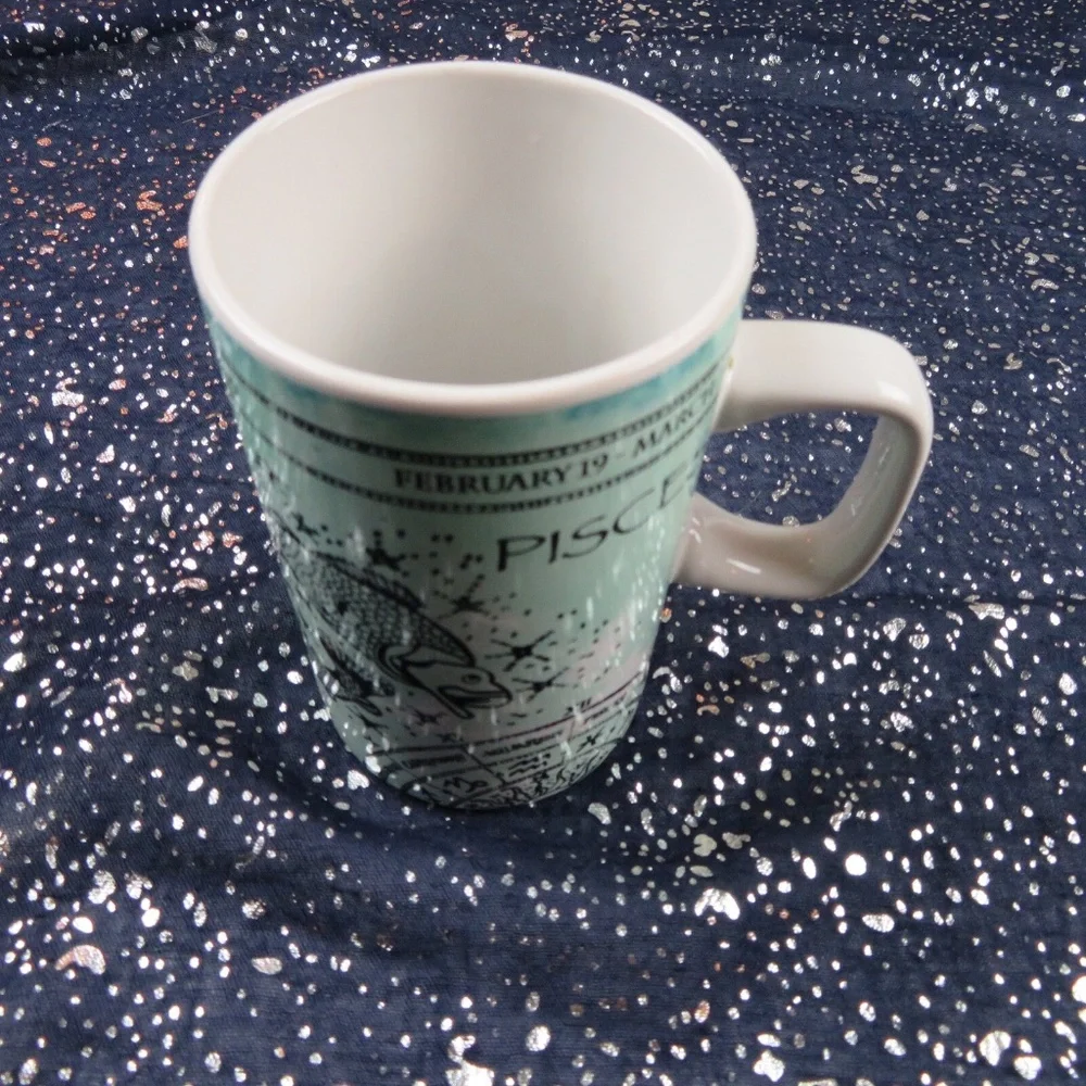 Fisher Home Products PISCES ZODIAC stoneware tall coffee mug - Picture 2 of 3